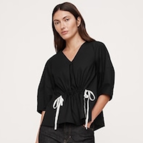 Banana Republic Tops - BANANA REPUBLIC COTTON POPLIN CINCH-WAIST TOP